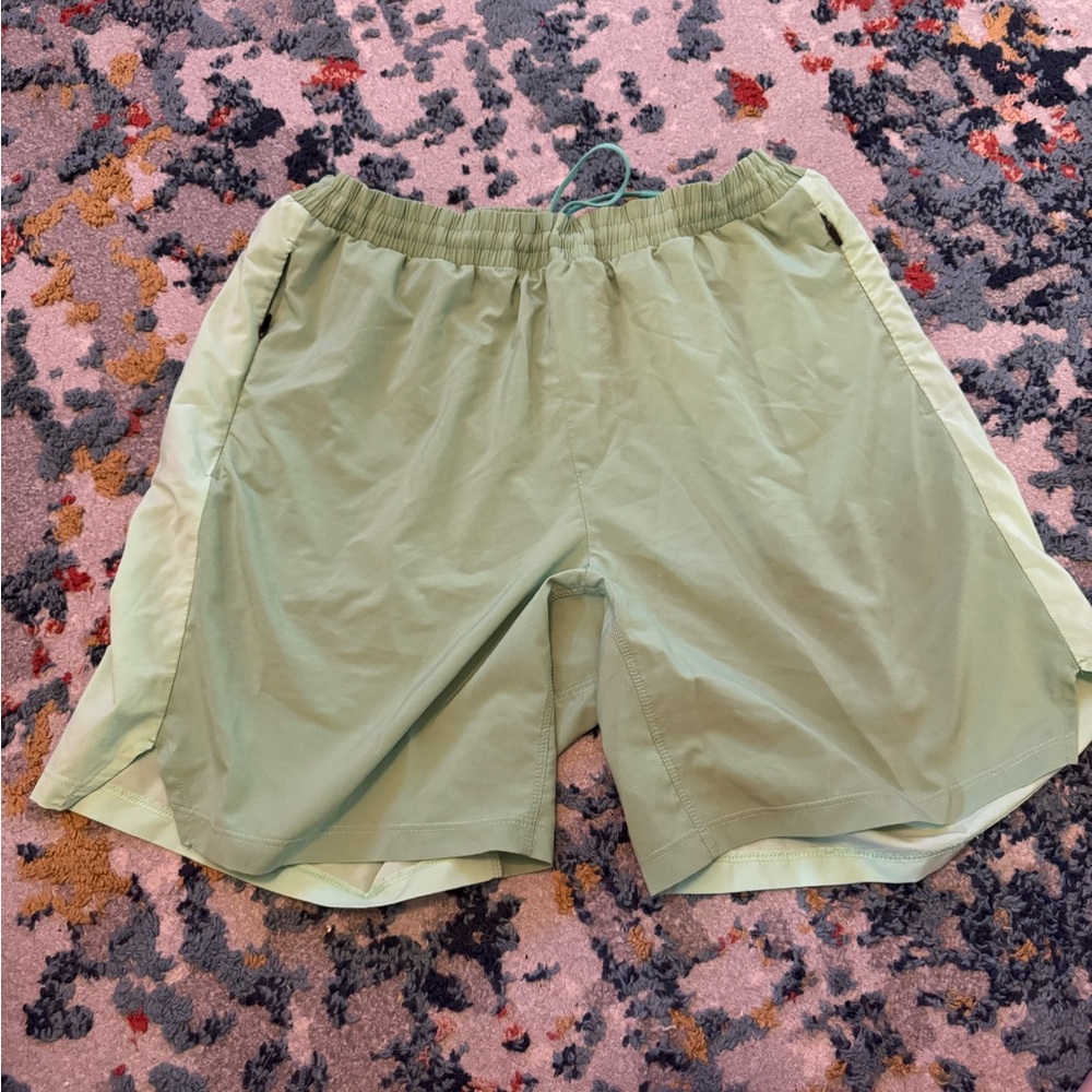 All in Motion Light Green and Blue Athletic Shorts